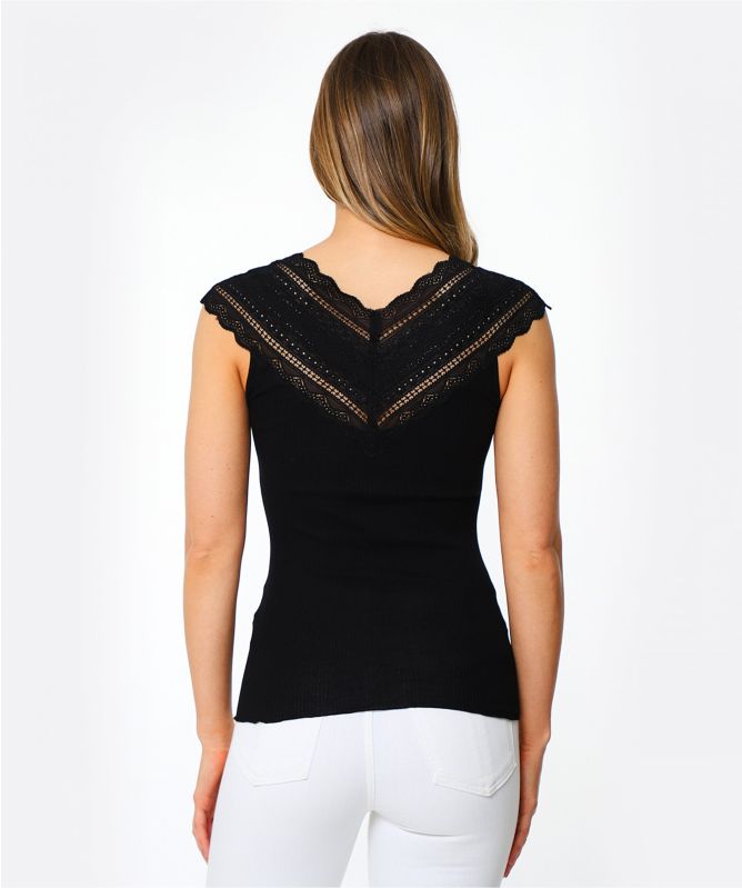Rosemunde Benita Silk Blend Lace Trim Top