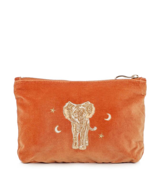 Elizabeth Scarlett Golden Elephants Mini Pouch