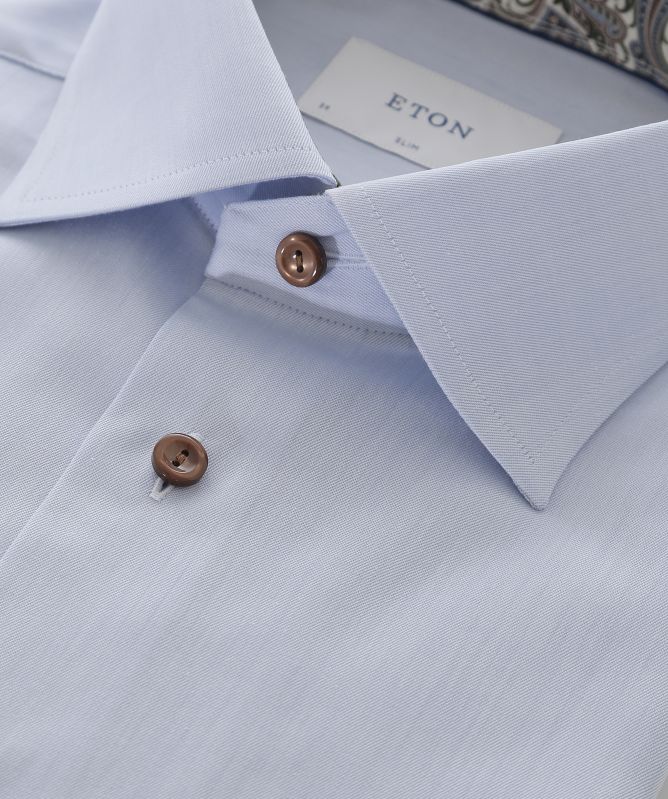 Eton Paisley Trim Slim Fit Shirt