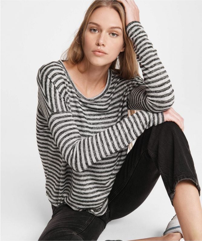 rag & bone The Knit Striped Long Sleeve Top