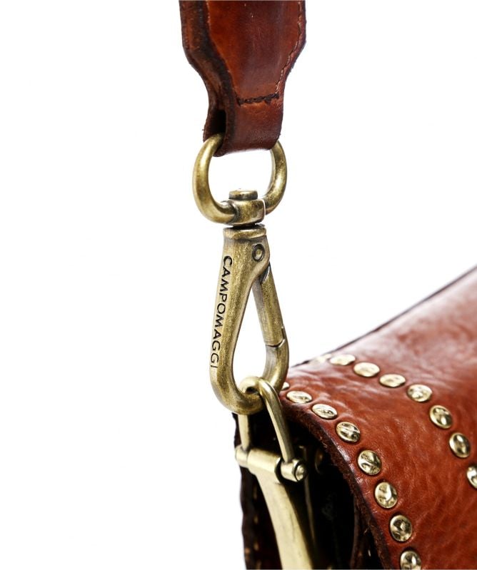Campomaggi Medium Leather Studded Crossbody Bag