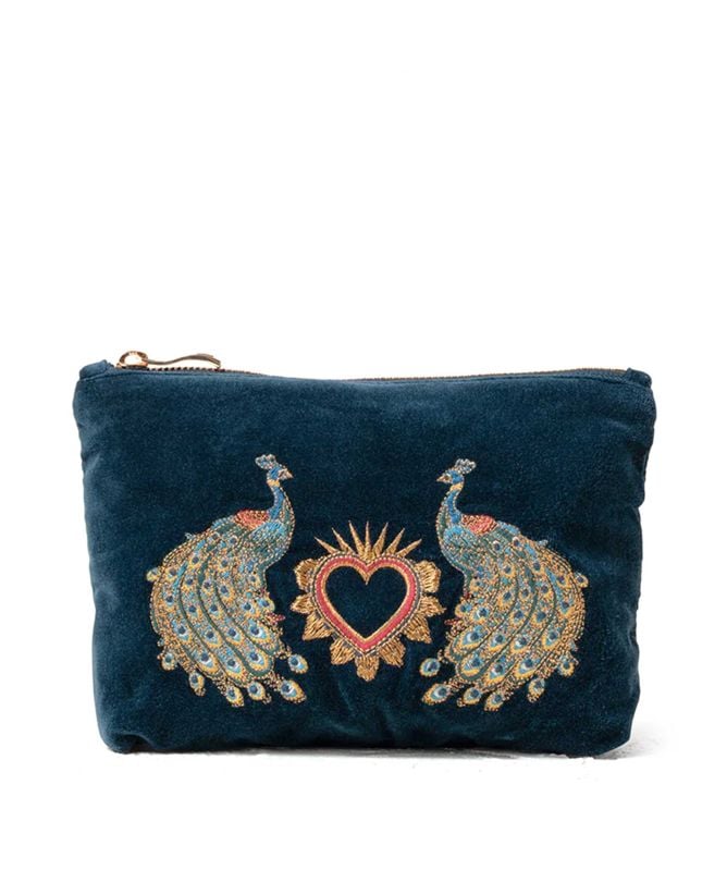 Elizabeth Scarlett Peacock Floral Mini Pouch