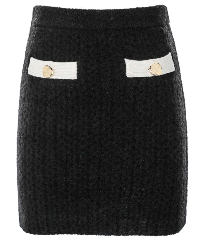 Self-Portrait Black Knit Mini Skirt