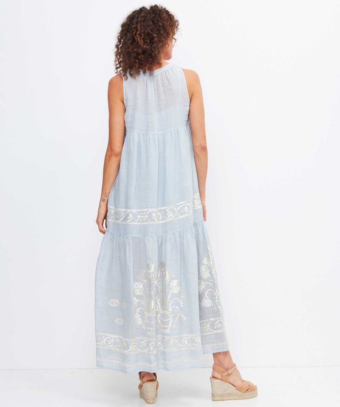 Greek Archaic Kori Crete Sleeveless Maxi Dress