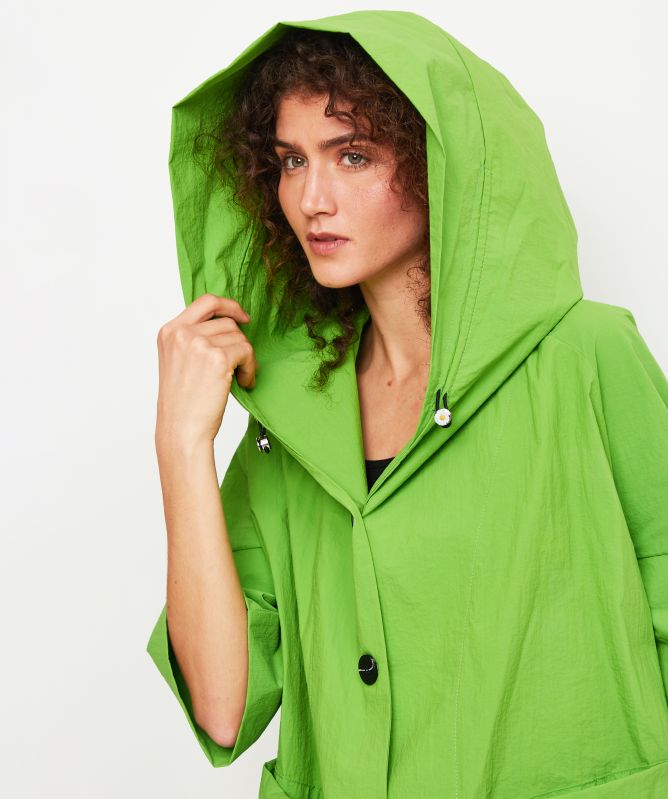 Bize Crepe Hooded Coat