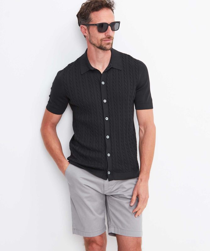 Gran Sasso Cable Rib Knit Shirt