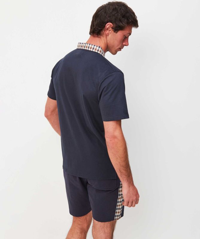 Aquascutum Club Check Collar Polo Shirt