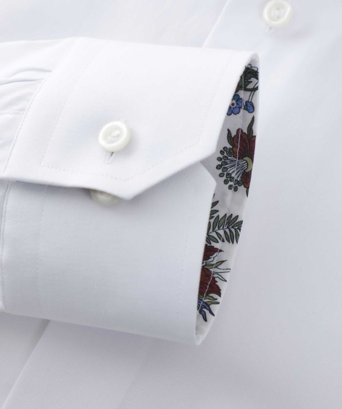Eton Contemporary Fit Floral Trim Shirt