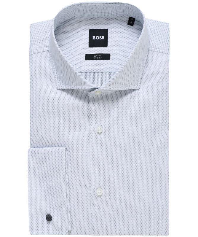 BOSS White Slim Fit H-HANK-spread-DC-214 Shirt | Jules B