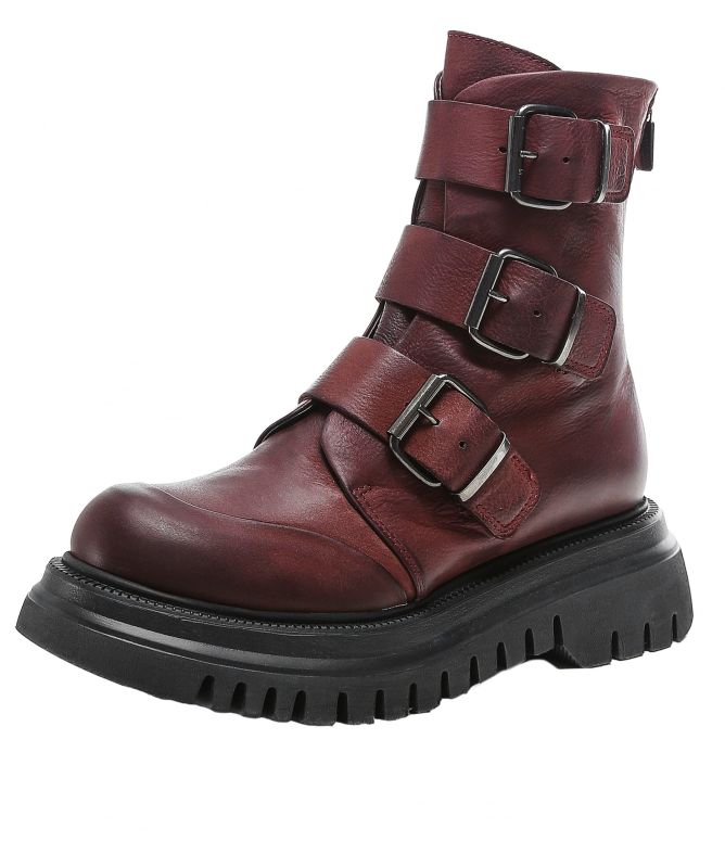 Lofina Buckled Leather Boots