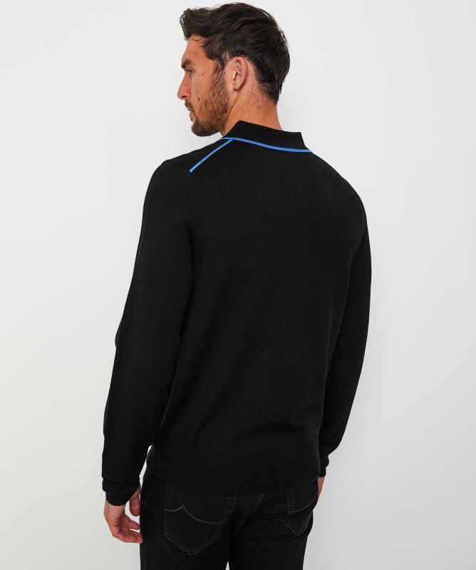 Paul Smith Merino Long Sleeve Polo Shirt
