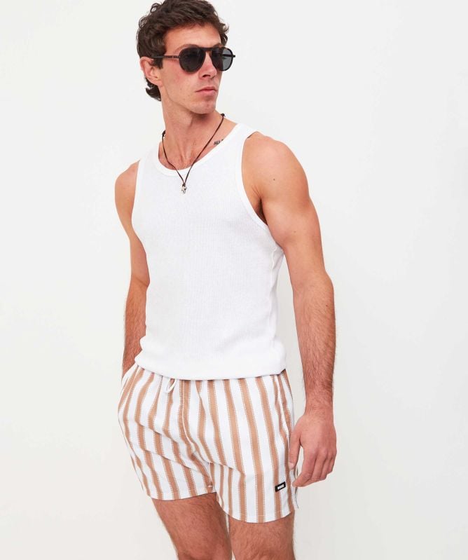 BOSS Striped Piranha Swim Shorts