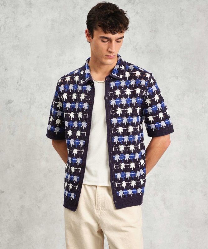 Wax London Crochet Knit Porto Shirt