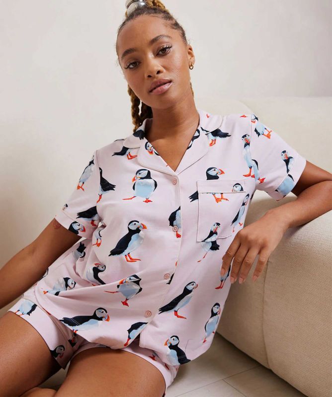 Chelsea Peers Puffin Print Short Pyjama Set
