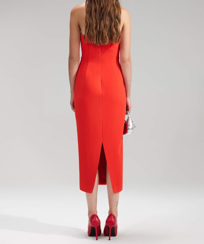 Self-Portrait Crepe Bandeau Midi Dress