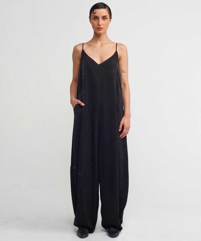 NU London Velvet-Look Satin Jumpsuit