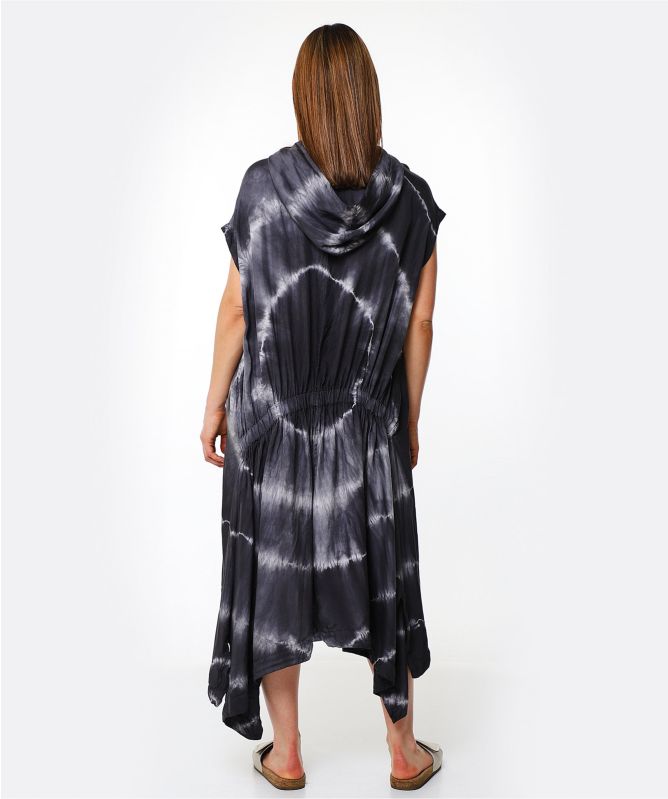 NU London Silk Hooded Tie Dye Dress