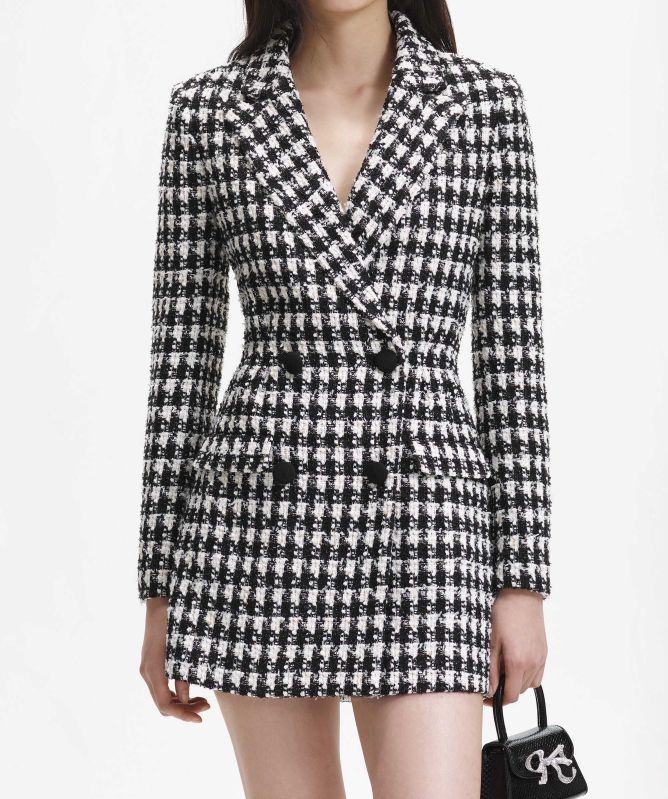 Self-Portrait Boucle Tailored Mini Dress