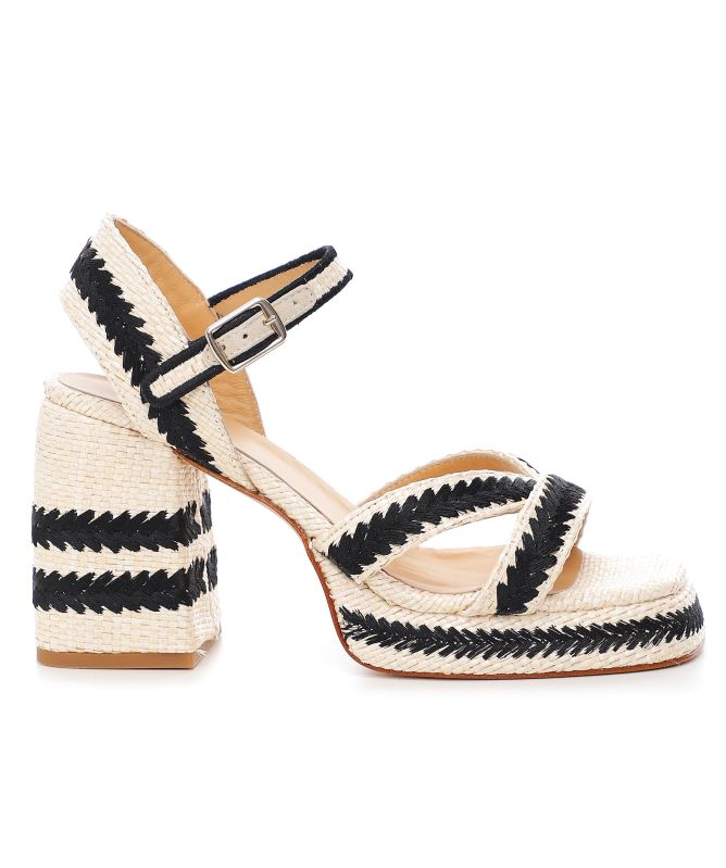 Castaner Vega Embroidered Raffia Sandals