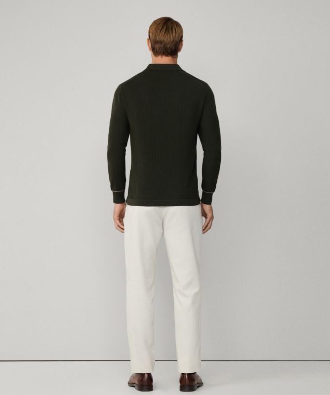 Hackett Cotton Silk Textured Polo Shirt