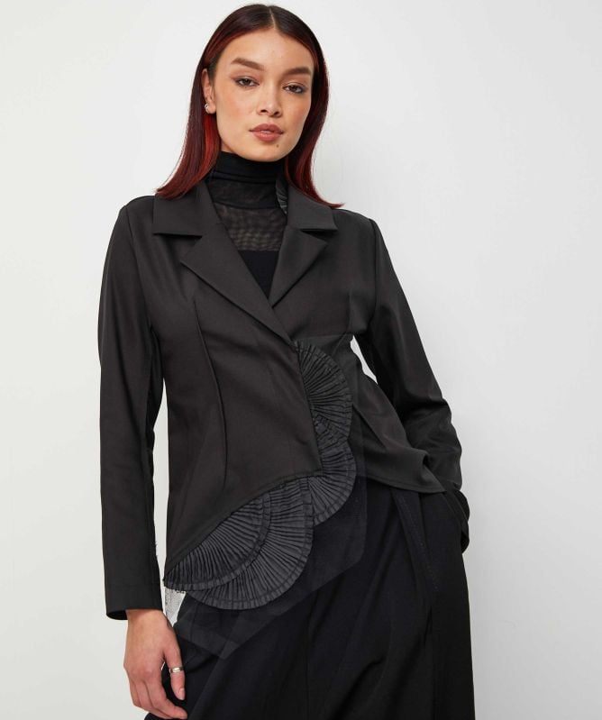 Bize Pleated Circle Blazer Jacket