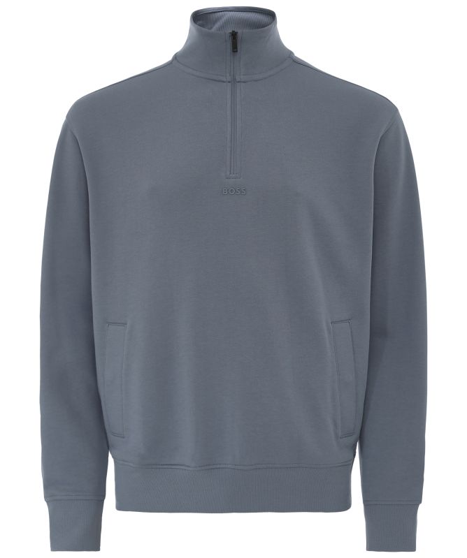 BOSS Ze_Smallzip Cotton-Terry Sweatshirt