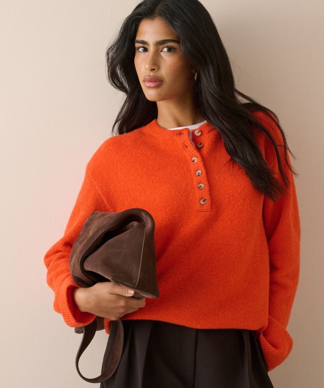 Nobody's Child Relaxed Fit Henley Sweater