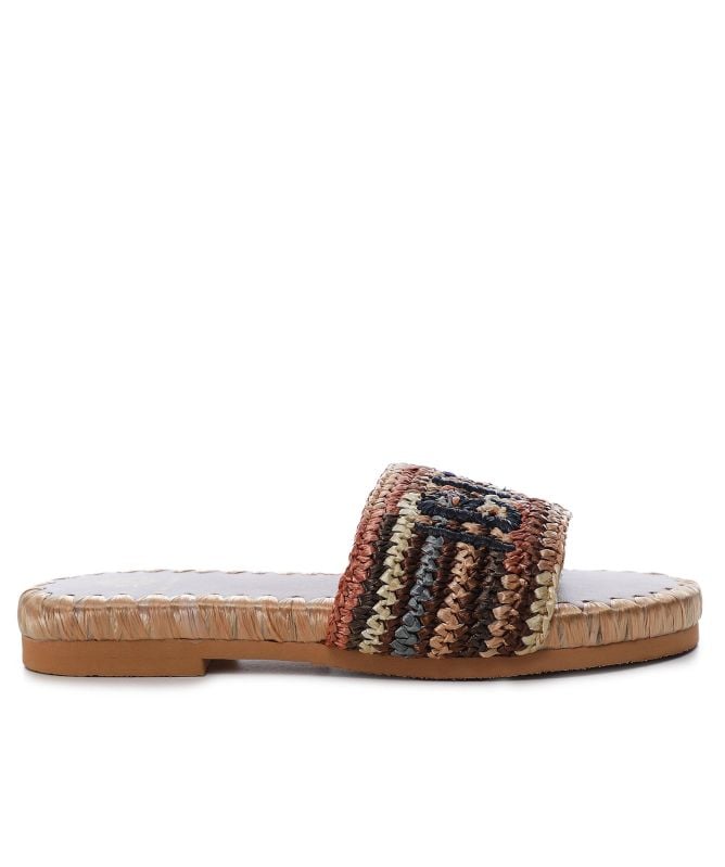 De Siena Ibiza Striped Raffia Resort Sliders