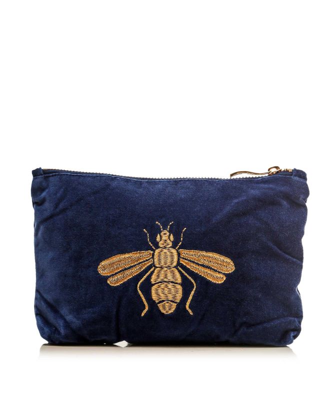 Elizabeth Scarlett Honey Bee ポーチ Elizabeth Scarlett Blue Honey Bee Everyday Pouch | Jules B