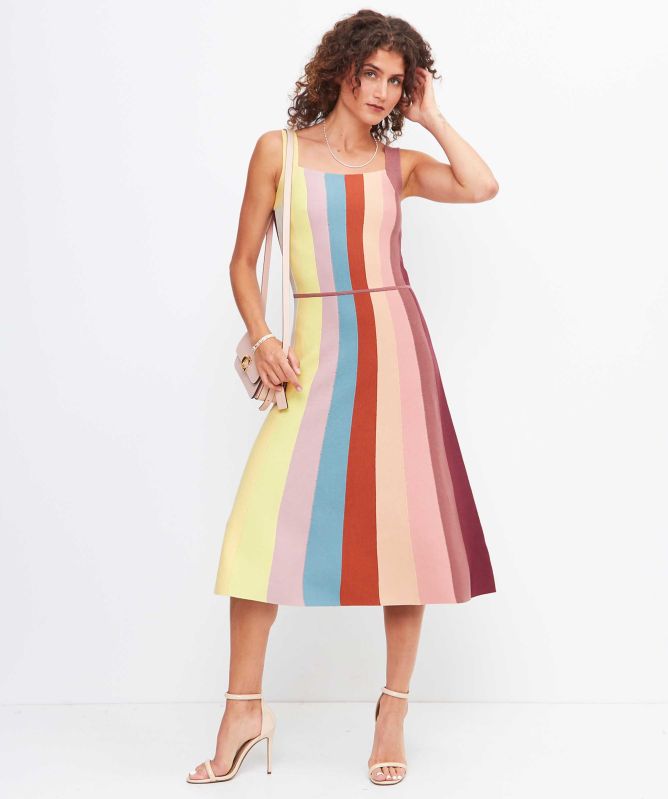 Paul Smith Knitted Cotton Stripe Midi Dress