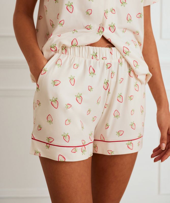 Chelsea Peers Strawberry Print Short Pyjama Set