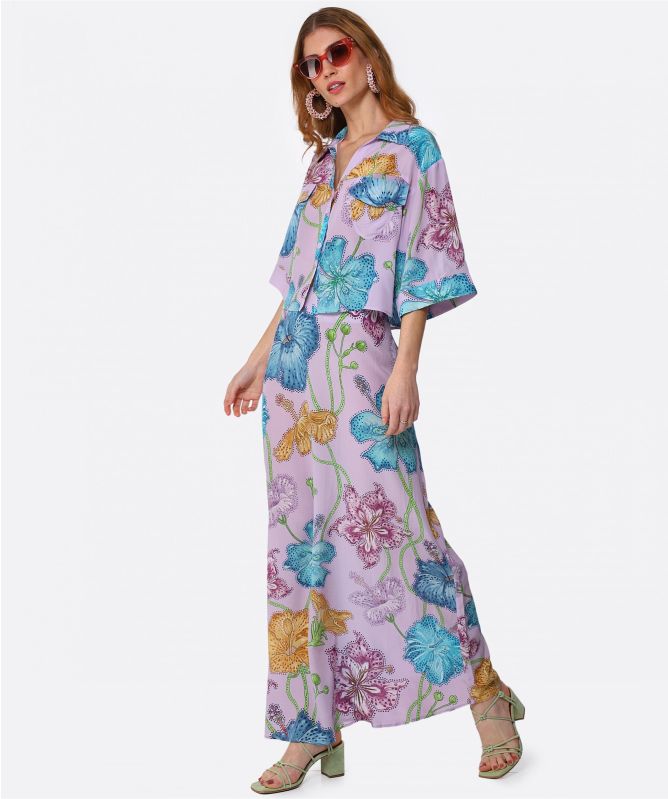 Hayley Menzies Silk Floral Maxi Skirt