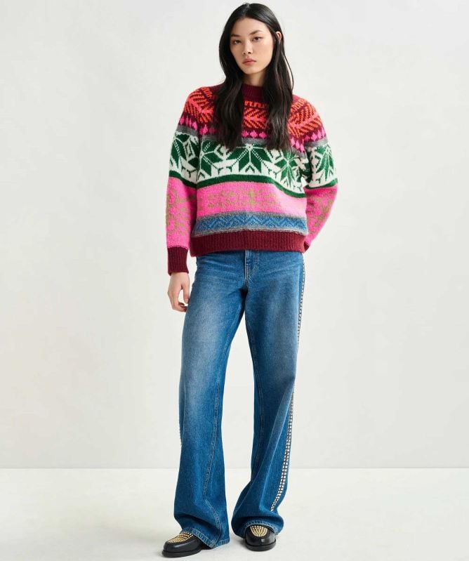 Essentiel Antwerp Irelando Mélange Knit Jacquard Jumper