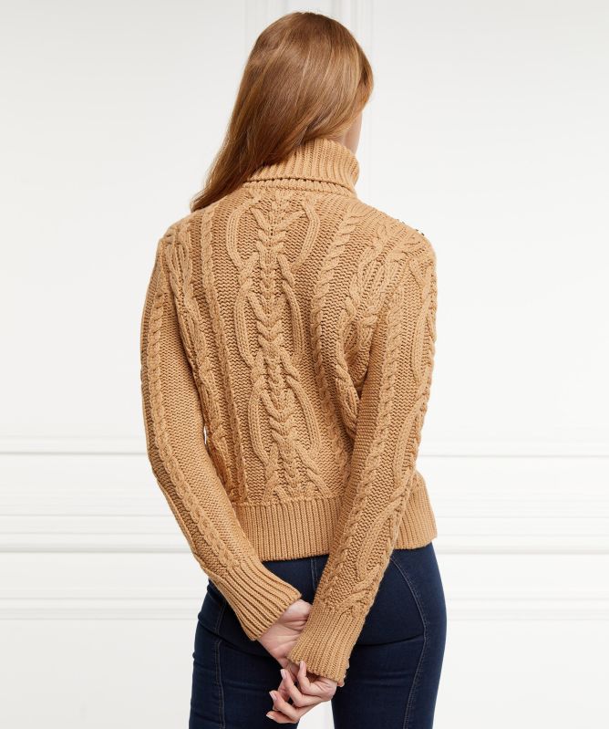 Holland Cooper Belgravia Cable Knit Roll Neck Jumper