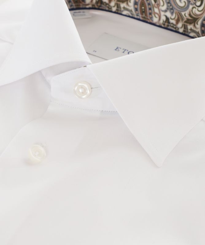 Eton Paisley Trim Twill Slim Fit Shirt