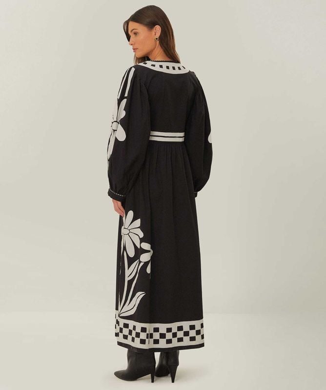 FARM Rio Nature Buttoned Maxi Dress