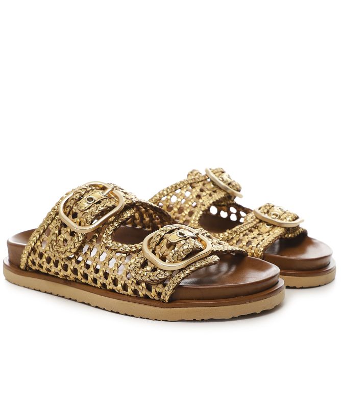 INUOVO Raffia Slider Sandals