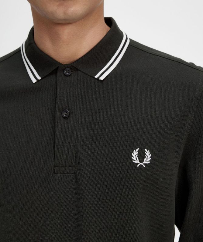 Fred Perry Long Sleeve Twin Tipped Polo Shirt