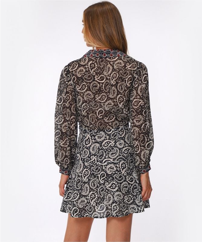 RIXO Indy Paisley Silk Mini Dress