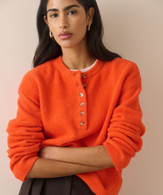Nobody's Child Relaxed Fit Henley Sweater