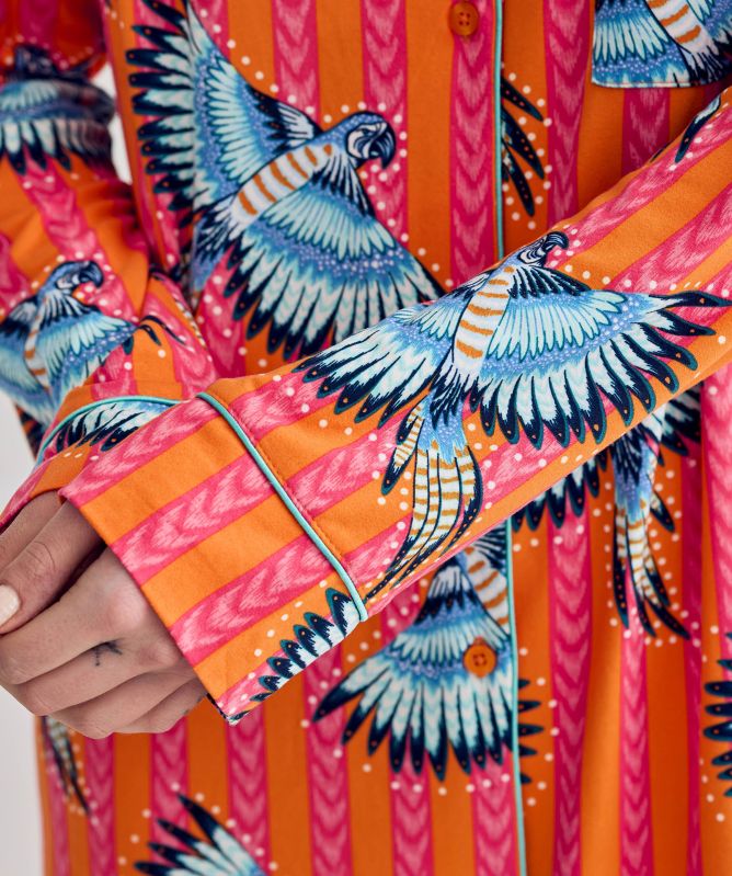 Chelsea Peers Parrot Stripe Print Nightshirt