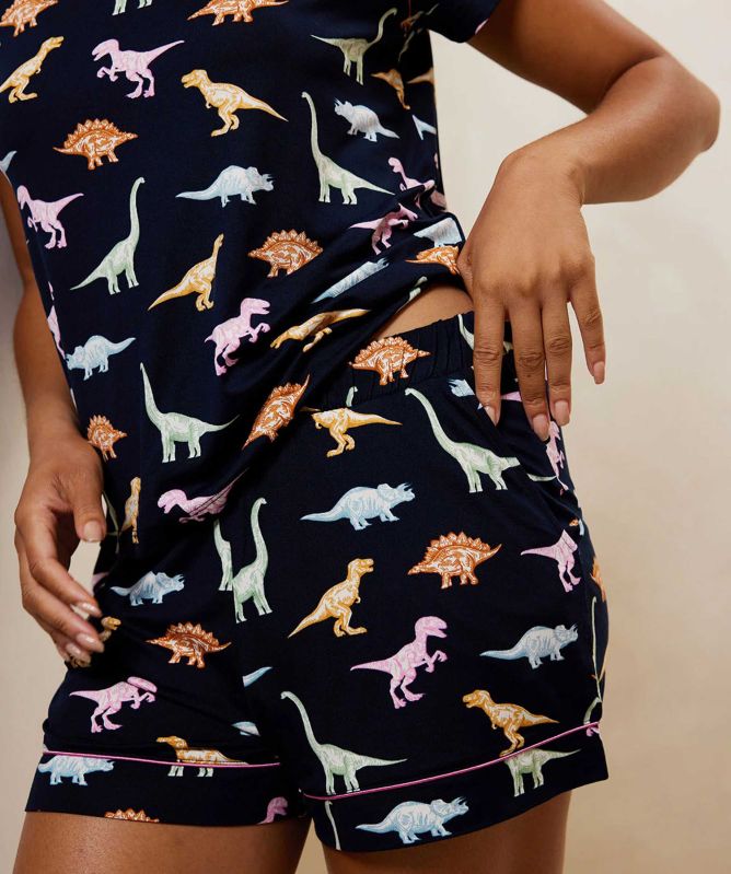 Chelsea Peers Dinosaur Print Short Pyjama Set