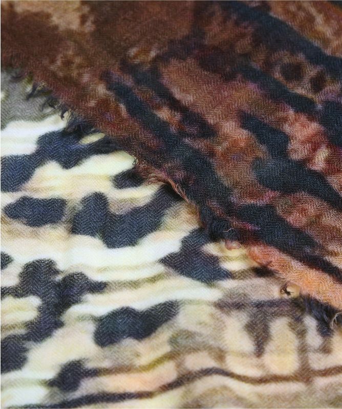 Ahujasons Leopard Print Wool Scarf