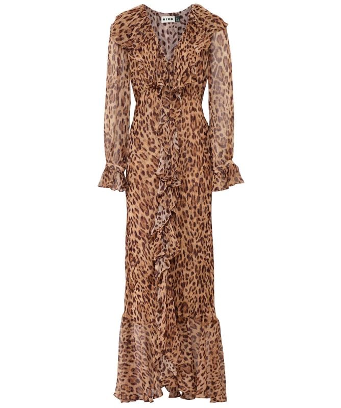 RIXO Gracye Ruffle Midi Dress