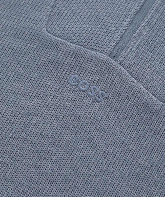 BOSS Ze_Frost Half-Zipper Knit Sweater
