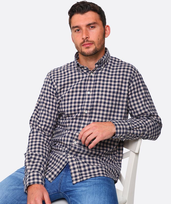 Hartford Flannel Gingham Pitt Shirt