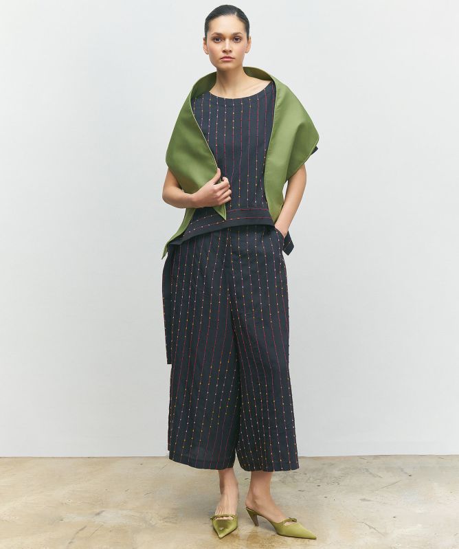 Bize Striped Fleck Culotte Trousers