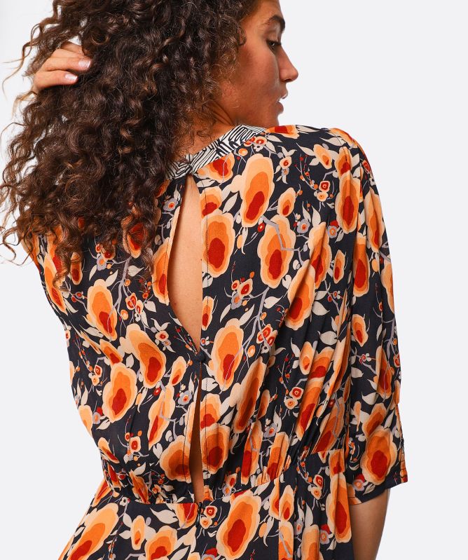 RIXO Short Sleeve Meg Midi Dress