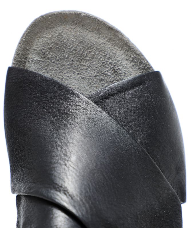 Lofina Leather Slingback Wedge Sandals