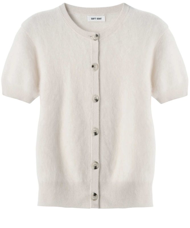 Soft Goat Brushed Short Sleeve Cardigan